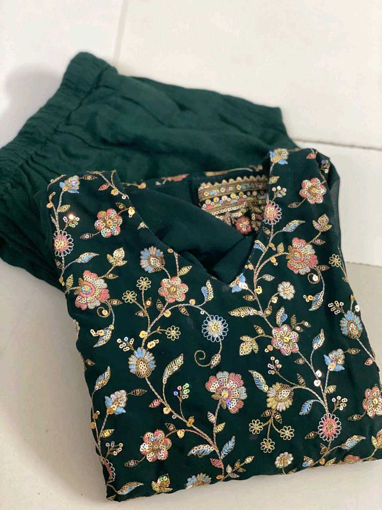 Heavy Kadai Suit With Plazzo And Chunni