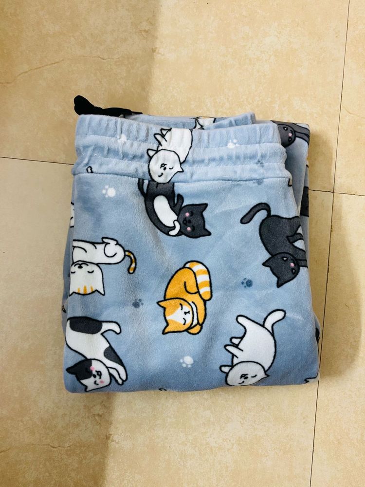 Cute Cat Print woolen lower