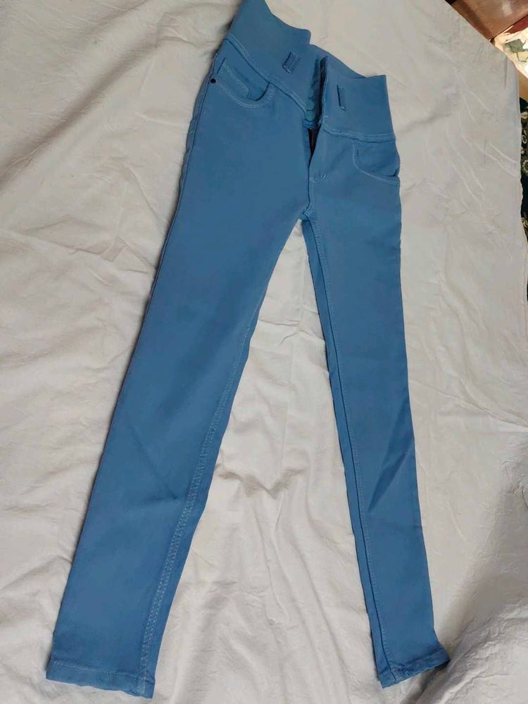 Blue High-Waisted Jeans