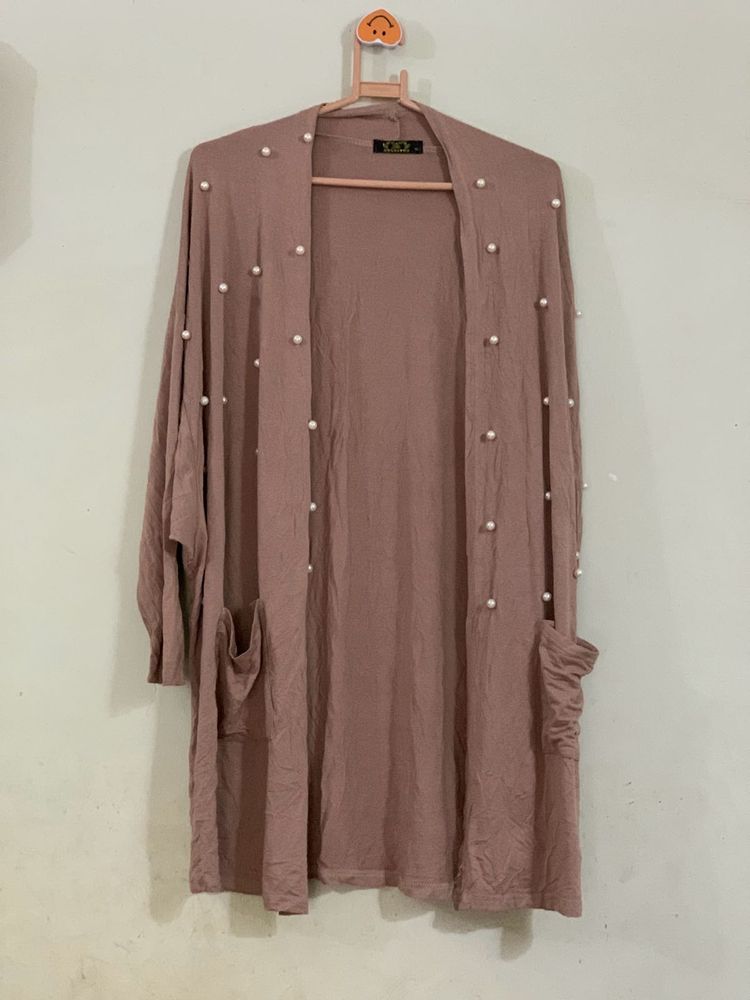 Elegant Pearl Embellished Cardigan
