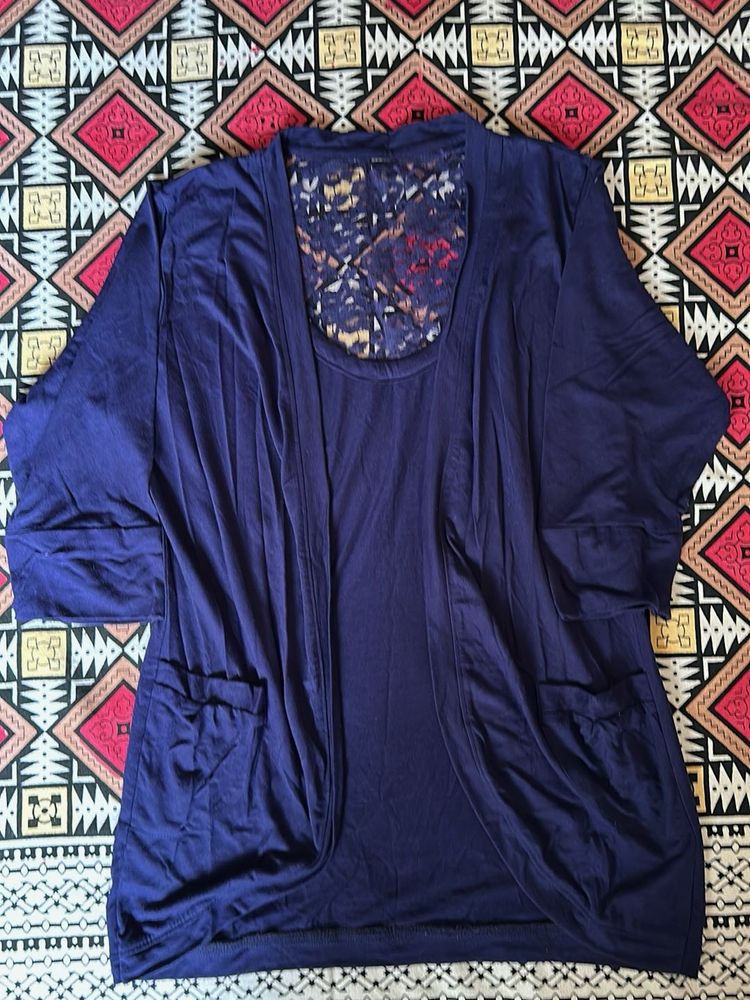 Purple shrug with Lace Detail