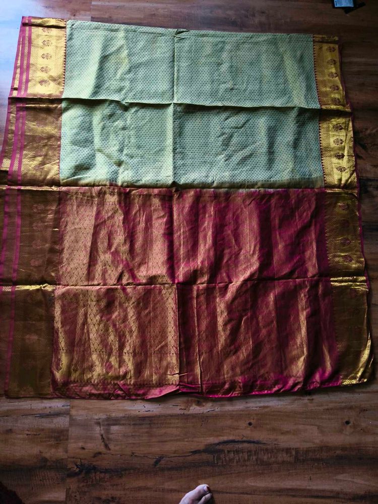 Pink &amp; Gold pure kanchi pattu Saree(kanjivaram)