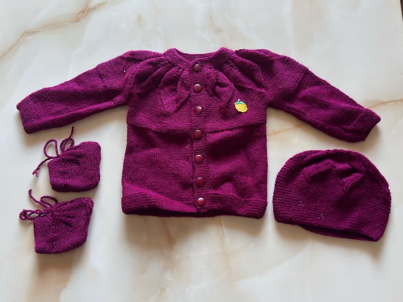 Knitted Baby Outfit - Cardigan Set