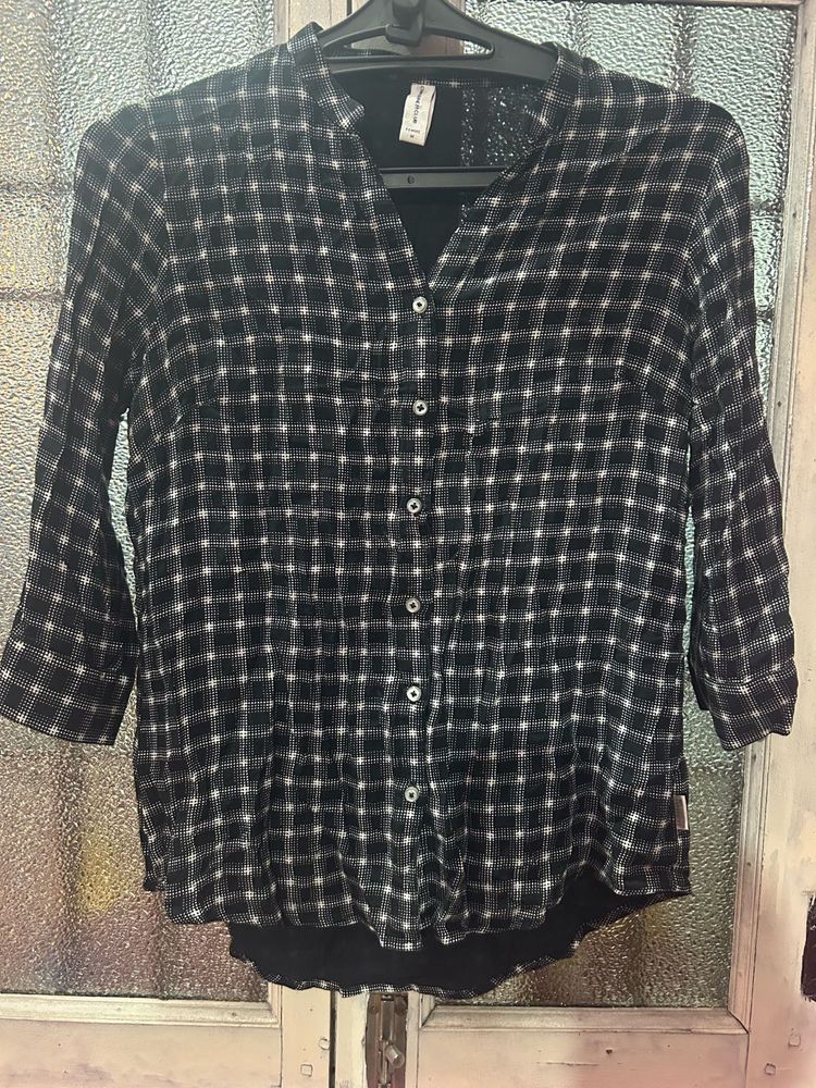 Checkered Button-Down Shirt