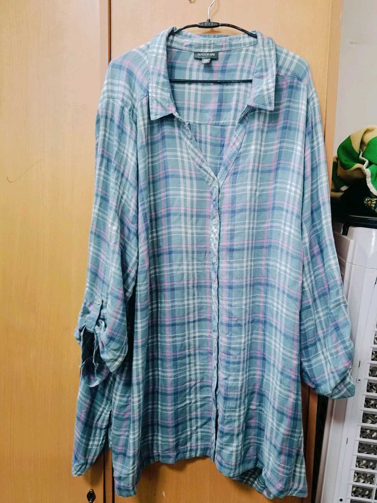 Over Size Checked Shirt