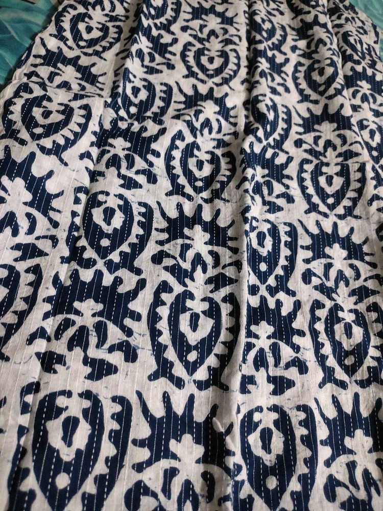 Blue Printed Long Kurta
