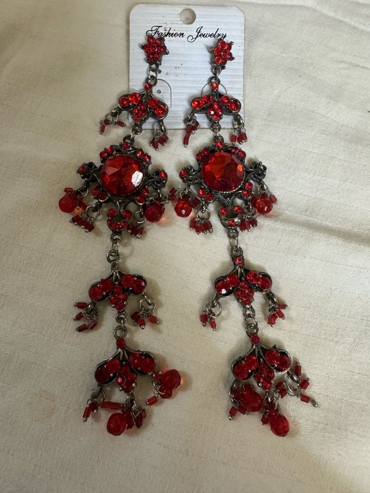 Red Dangle Earrings