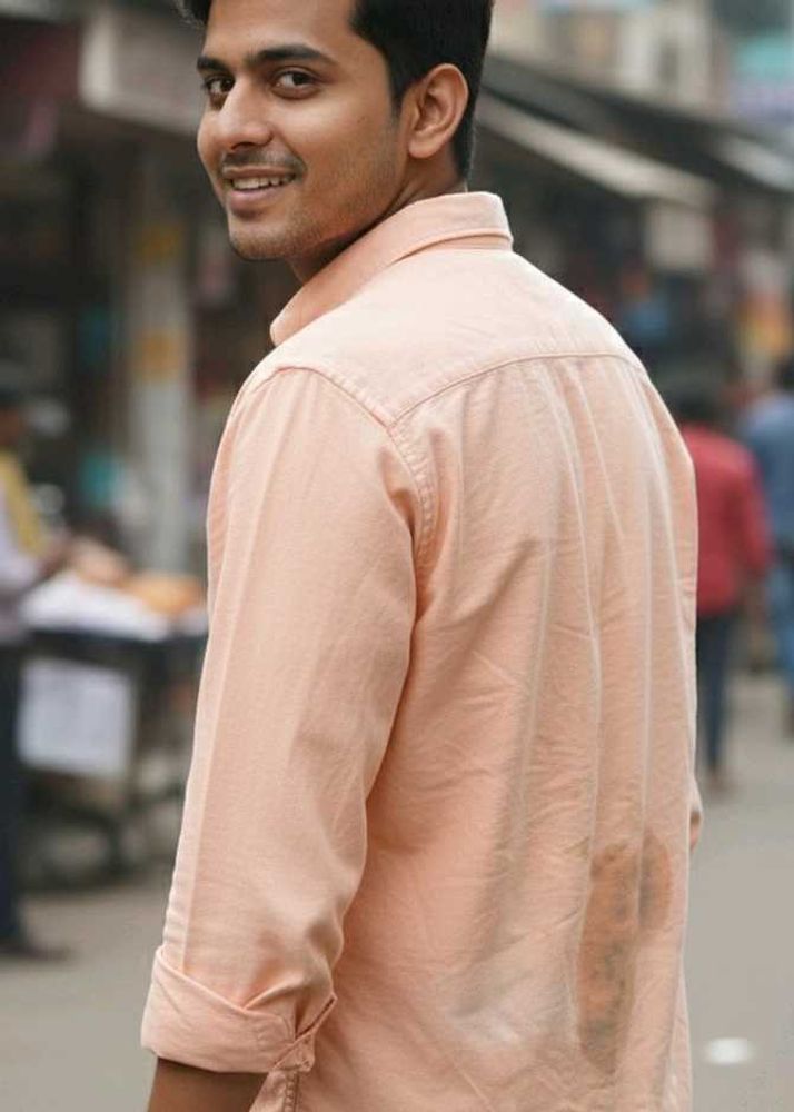 Men's Peach Netplay Oxford Shirt -