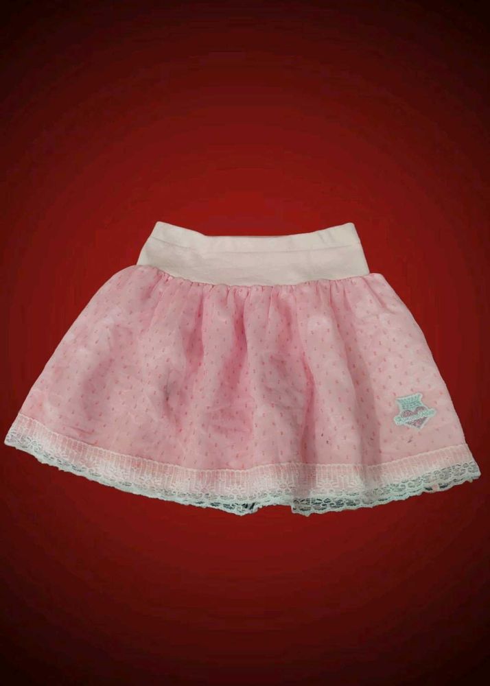Dollette Lacey Pink Mini Skirt