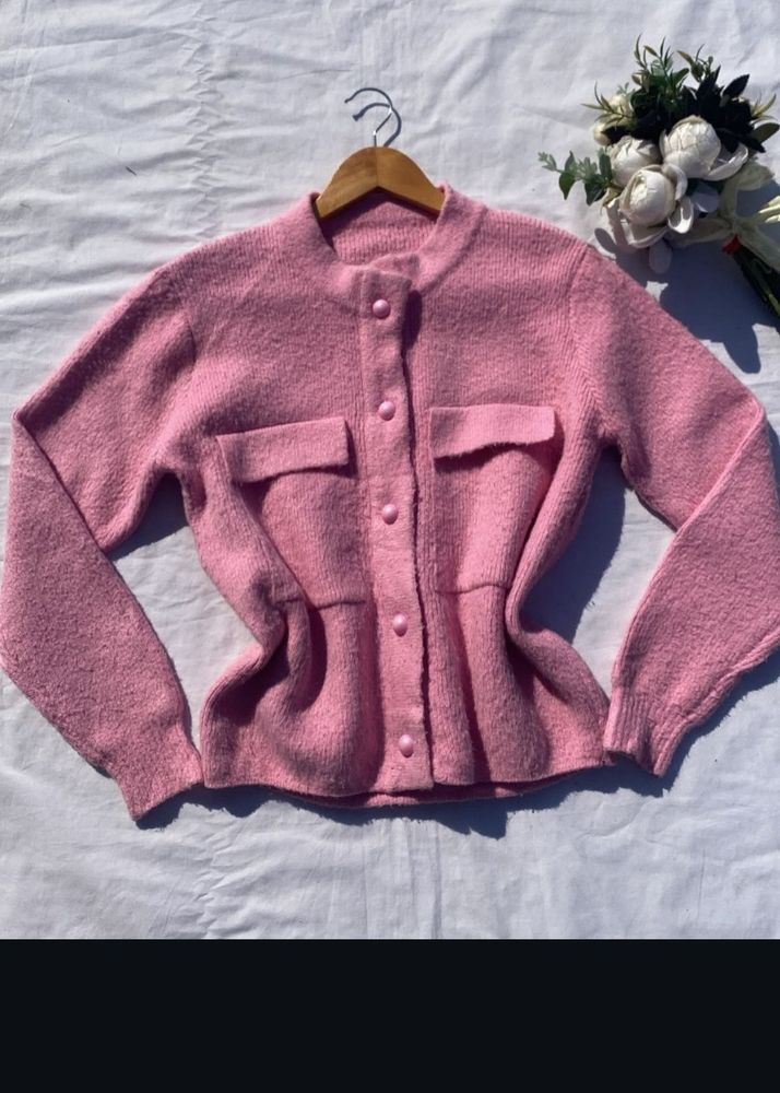 Pink Knit Cardigan
