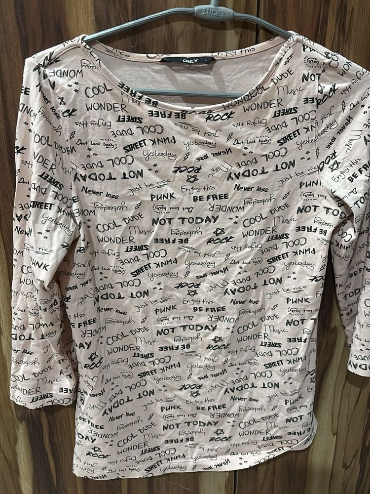 Only Graphic Print 3/4 Sleeve Top