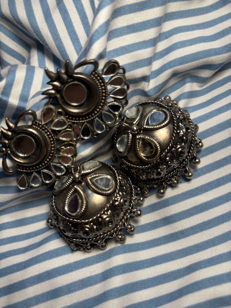 Vintage Style Silver Earrings