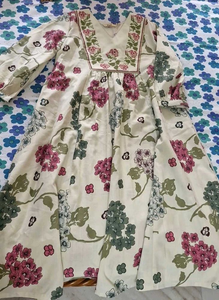 Floral Print Ethnic Dress