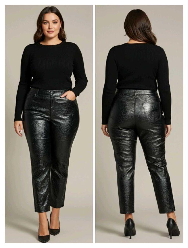 Plus Size Stylish Womens Leather Pants waist 36