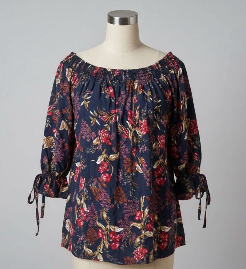 Floral Print Off-Shoulder Top [Size - M,L]