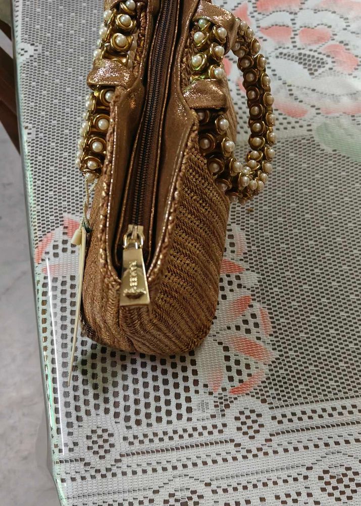 Elegant Clutch with Pearl Detail