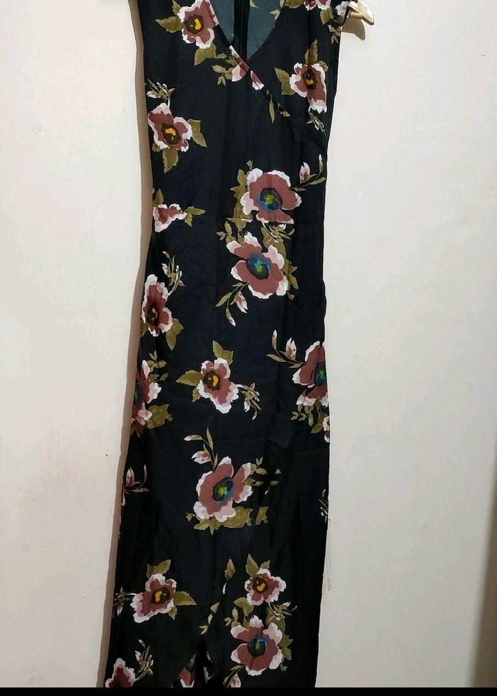 Black Dress Floral Print For 30 Bust