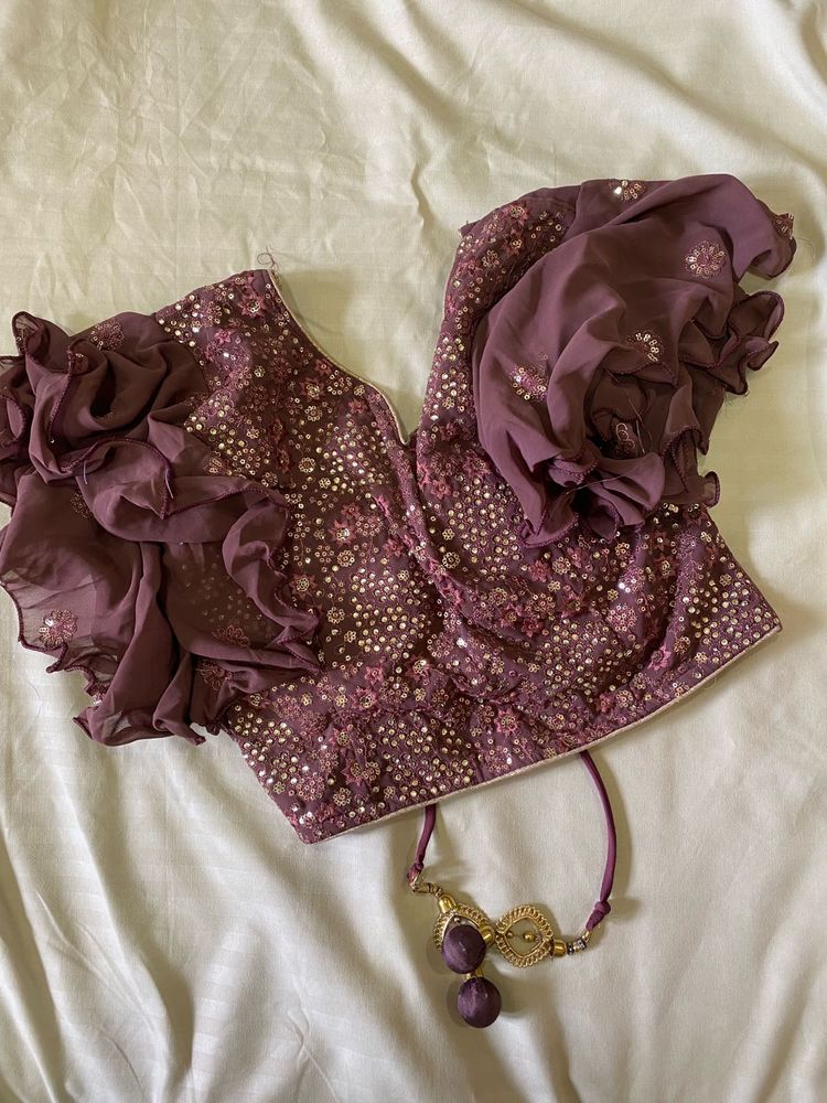 Embroidered Crop Top And Palazzo Set With Dupatta