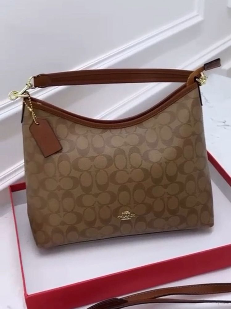 Coach Signature canvas leather shoulder bag