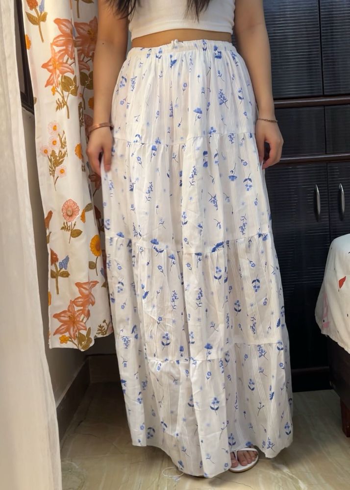 Floral Tiered Maxi Skirt