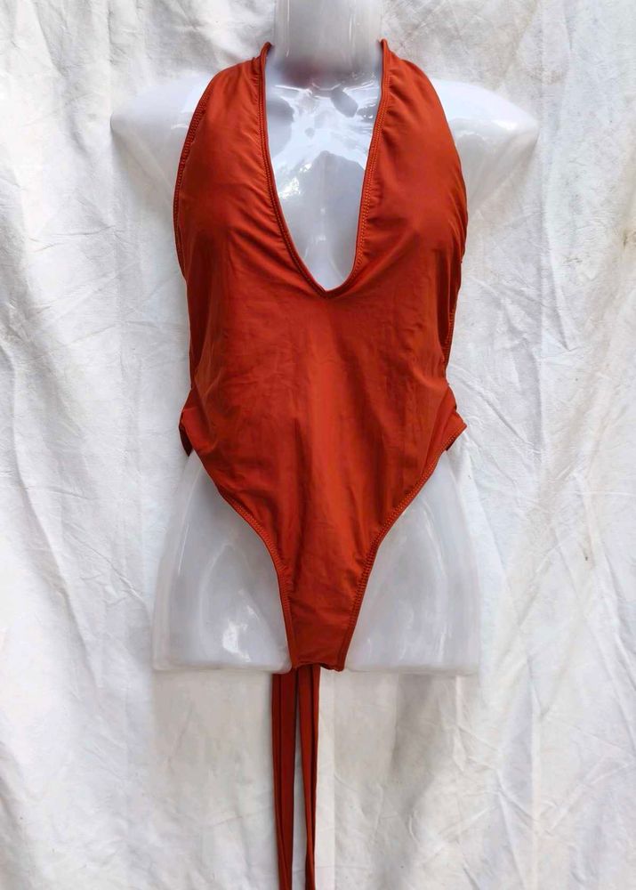 119. Chic Rust One Piece Swimsuit