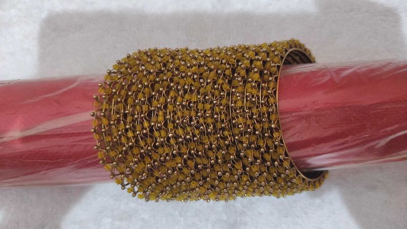 Mustered Beaded Bangle Set