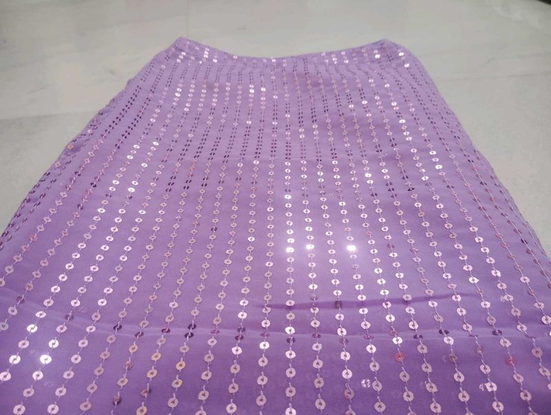 Elegant Lavender Saree with Sequins