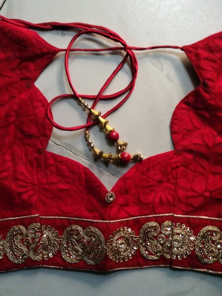 Red Embroidered Blouse