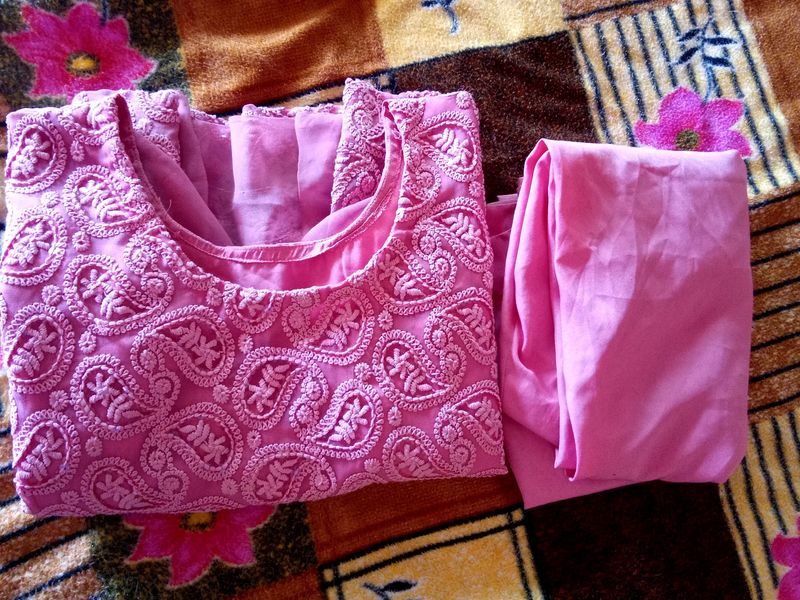 Pink Colour Kurta Set