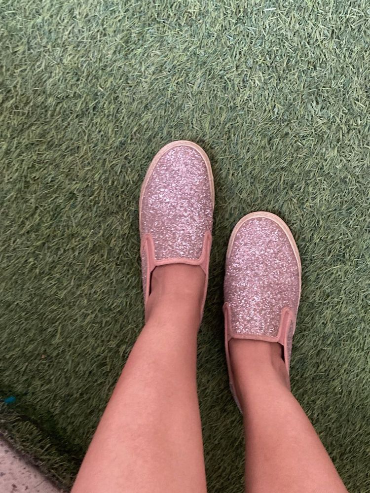 Sparkly Pink Slip-On Sneakers - Size 37 (EU)