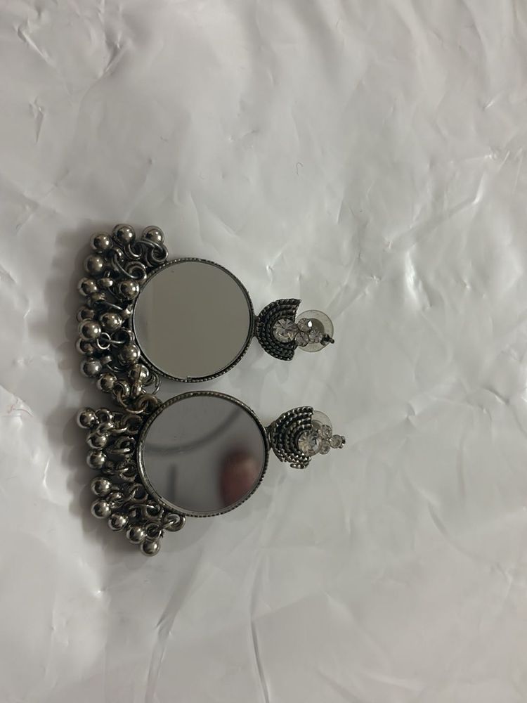 Mirror Jhumka Earrings