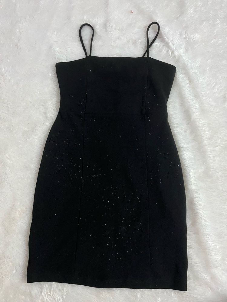 Glitter Black Bodycon Dress