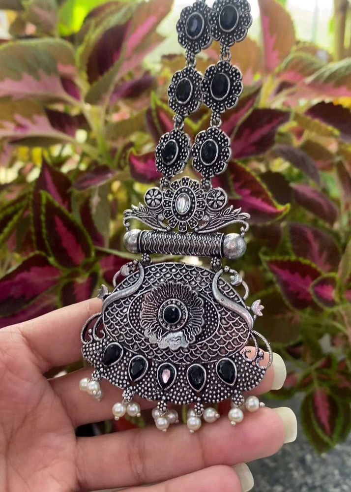 Oxidized Necklace And Earrings