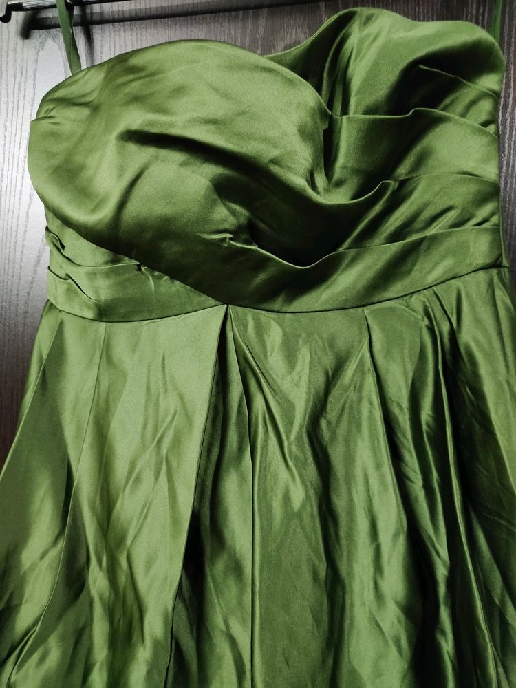 Silk Satin Flared Mini Dress / New With Tag