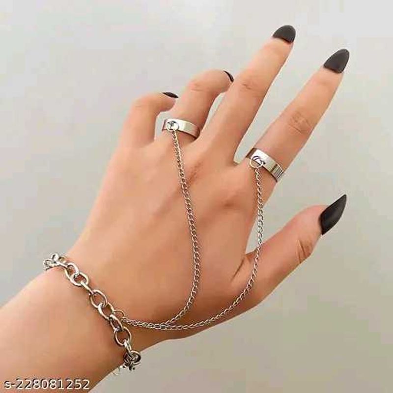 2 finger ring wrist chain y2k grunge gothic jewell
