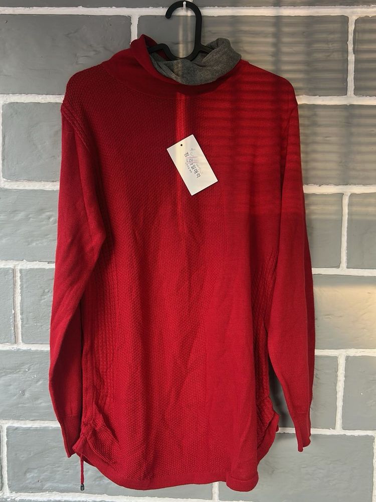Red Turtleneck Sweater with Tags