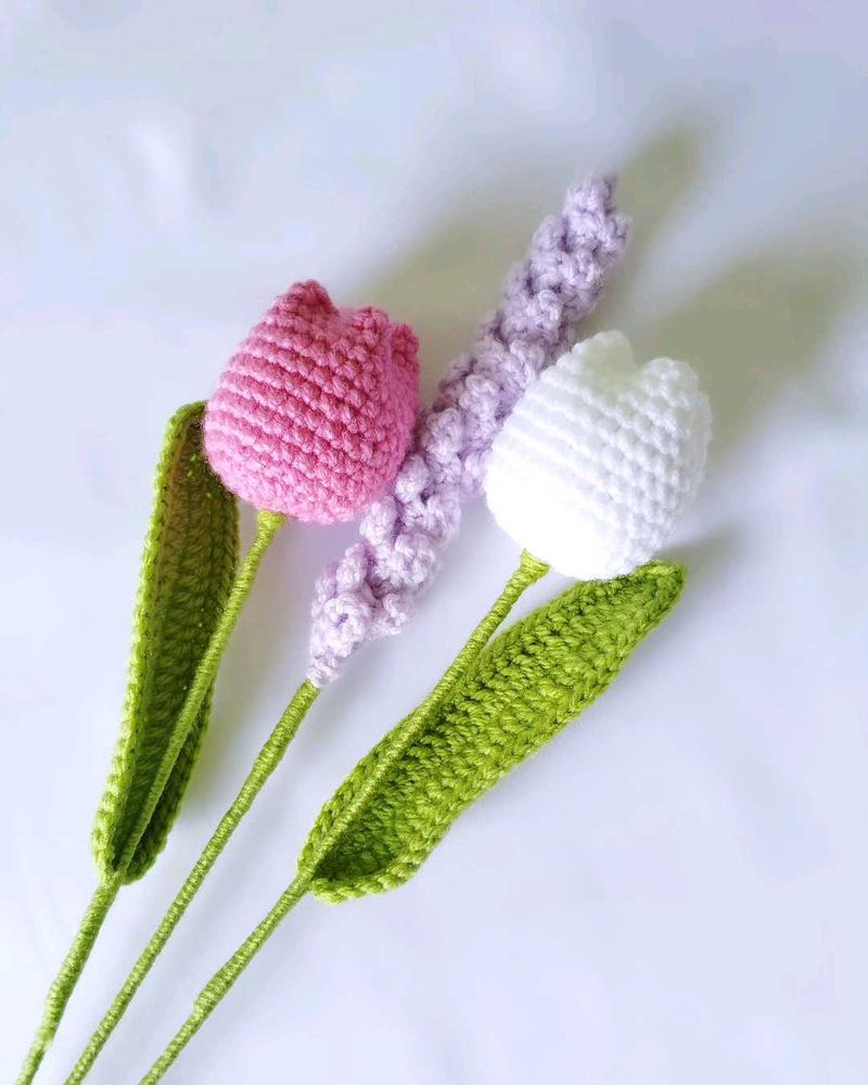 Tulip flowers bouquet crochet