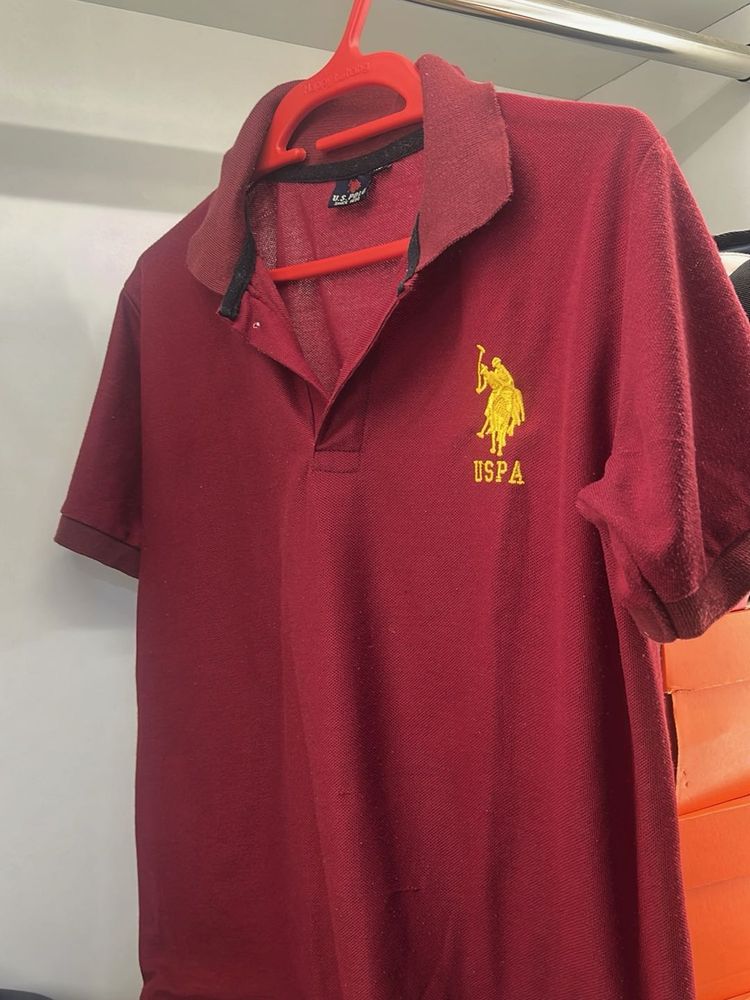 USPA Maroon Polo T-Shirt