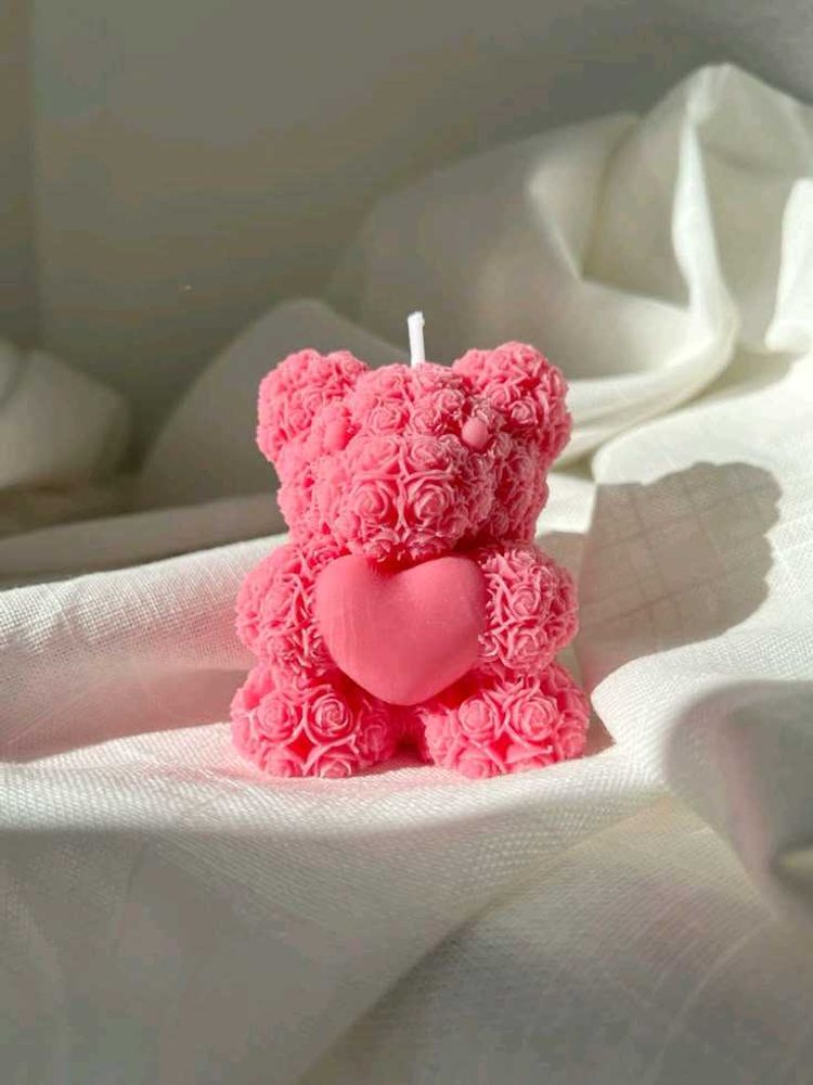 Rose Teddy Bear Candle