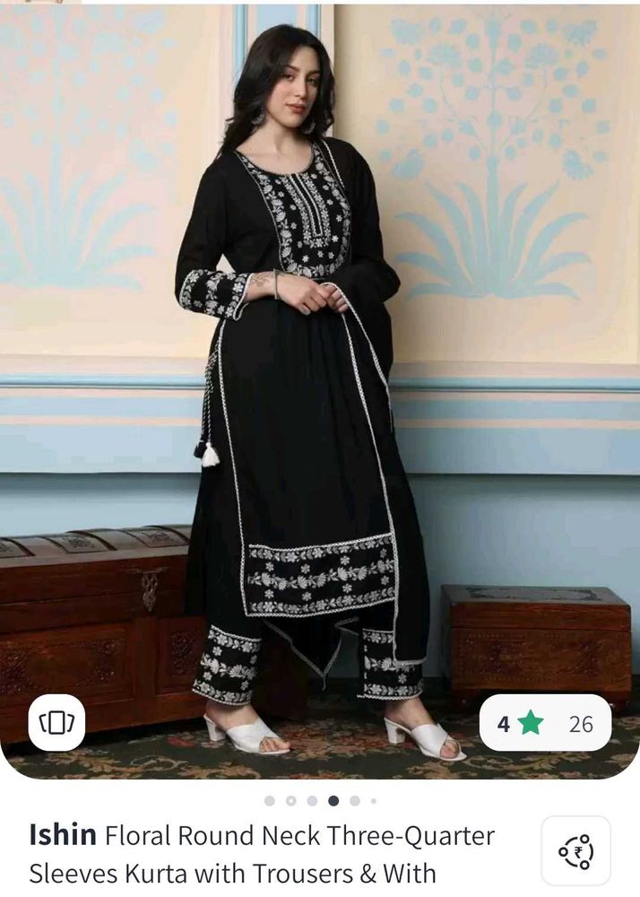 Elegant Ishin Black Kurta Set