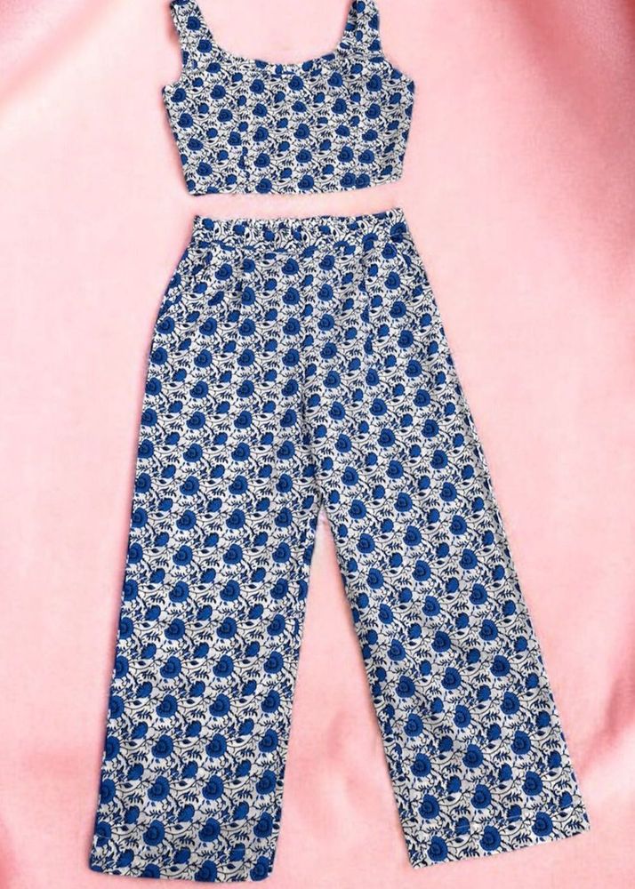 Blue &amp; White Coord Set
