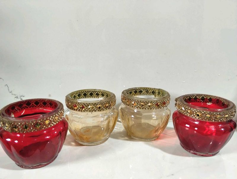 Set Of 4 Tea Light Holders
