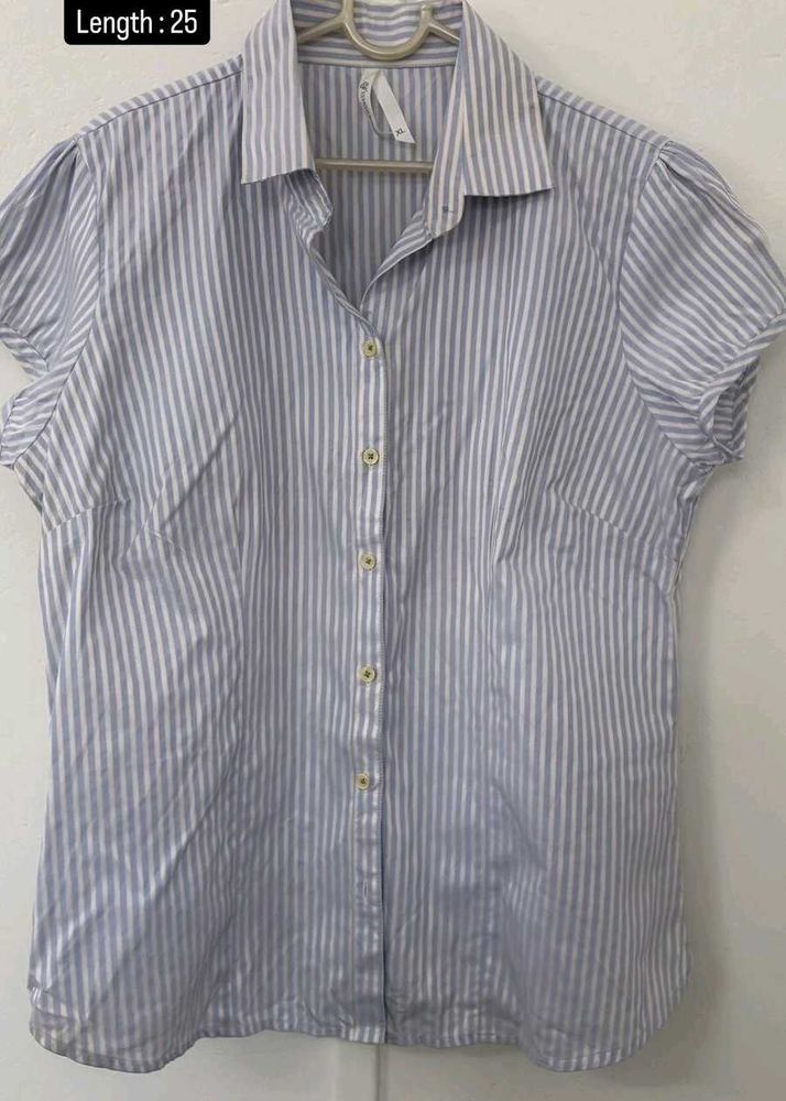 Striped Button-Down Top