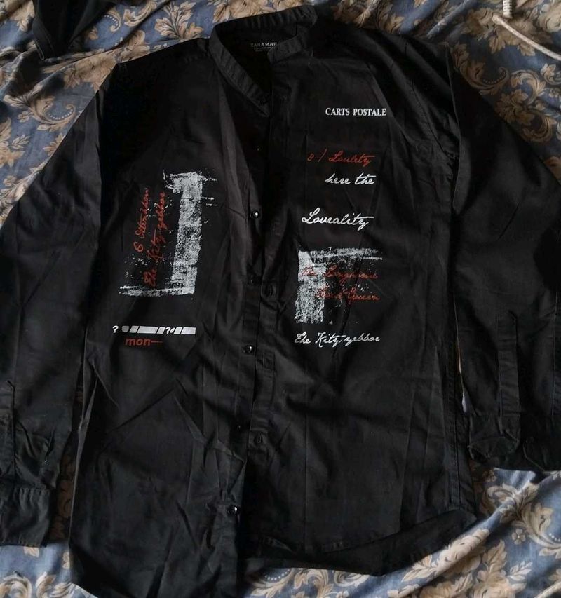 Black printed shirt