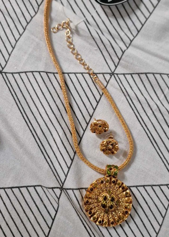 Gold Plated Necklace &amp; Earring Set