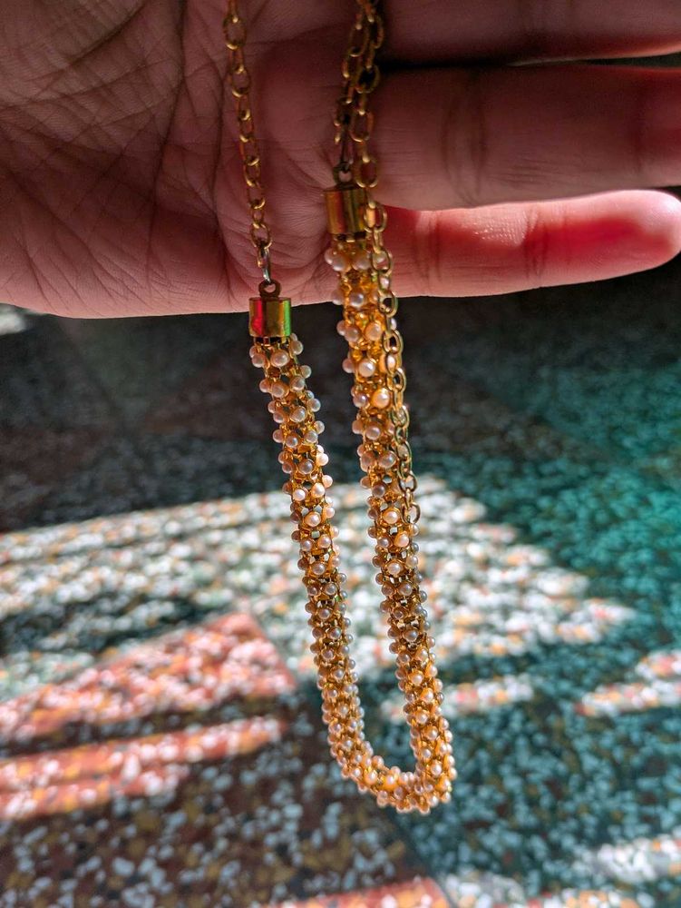 Pearl &amp; Gold-Tone Chain Necklace