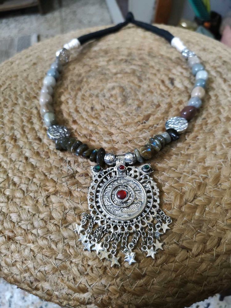 Original Vintage Afghani Labrodite Neckpiece