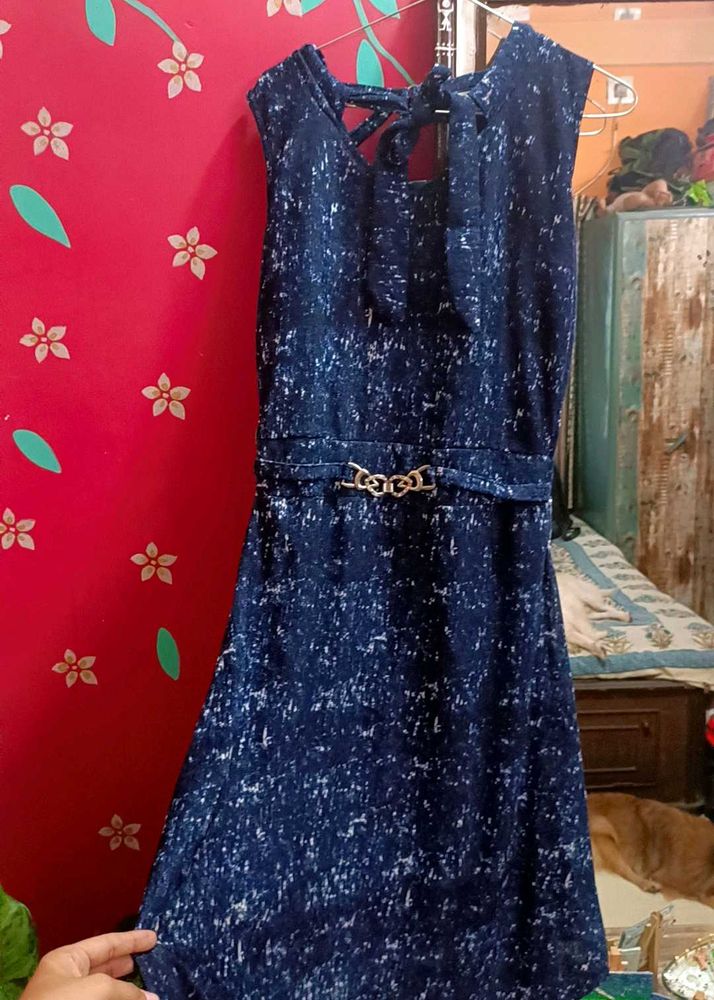 Navy One Piece Sleeveless Dress