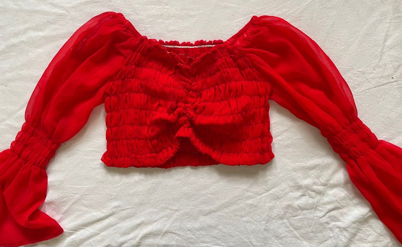 Beautiful Red Crop Top