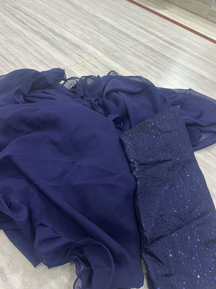 Elegant Navy Blue Saree
